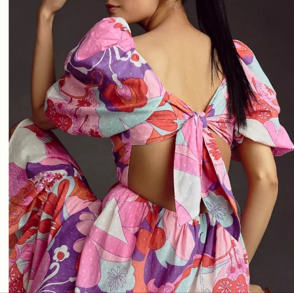 Antik Batik Pink Bahia Knoty Cutout Maxi Dress - Picture 2 of 8